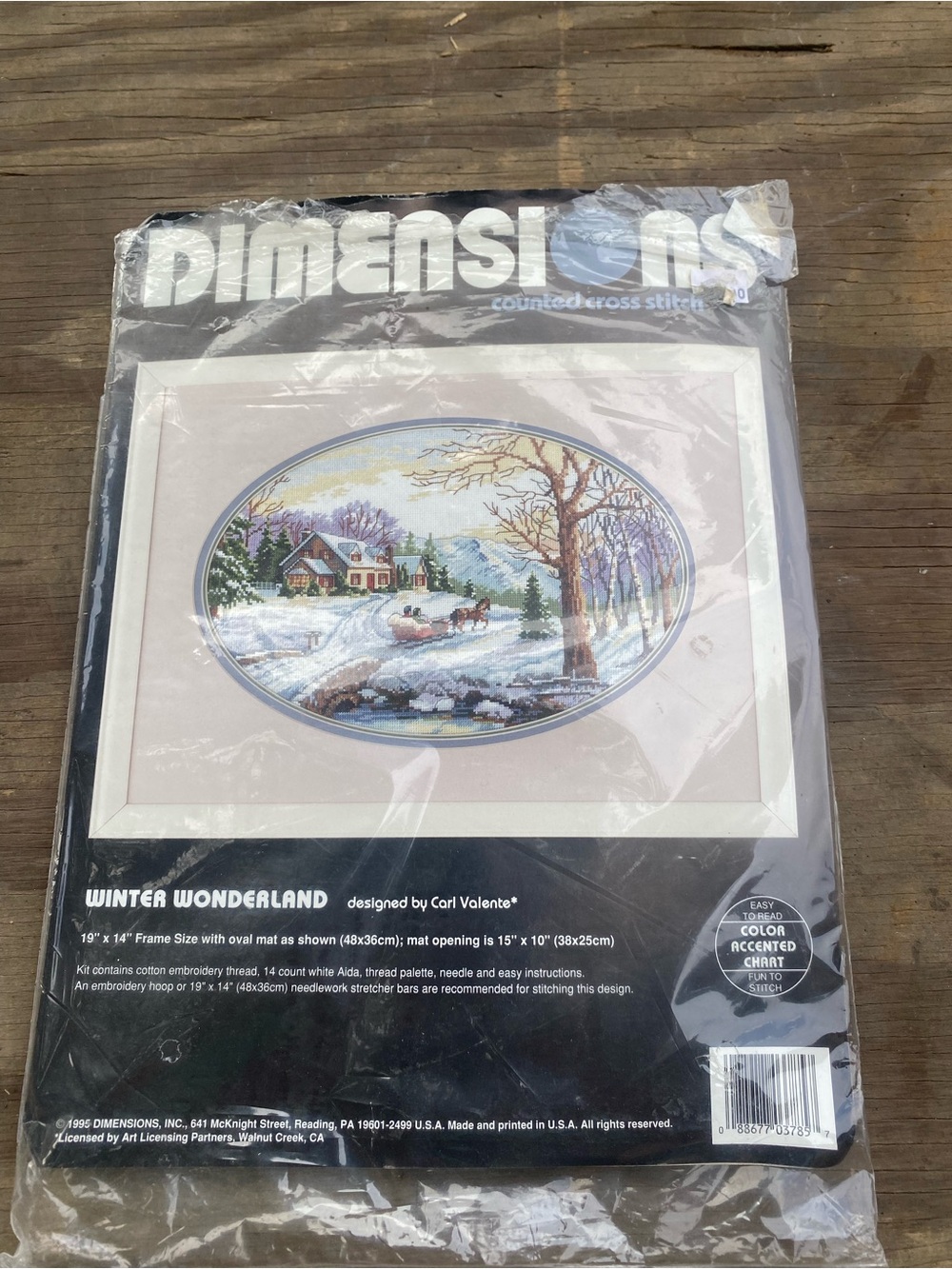 WONDERLAND Winter Landscape Cross Stitch Art - White, Blue, Green